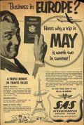 Sas Europe Trip Vintage Retro Advert Ads A4 Photo Print