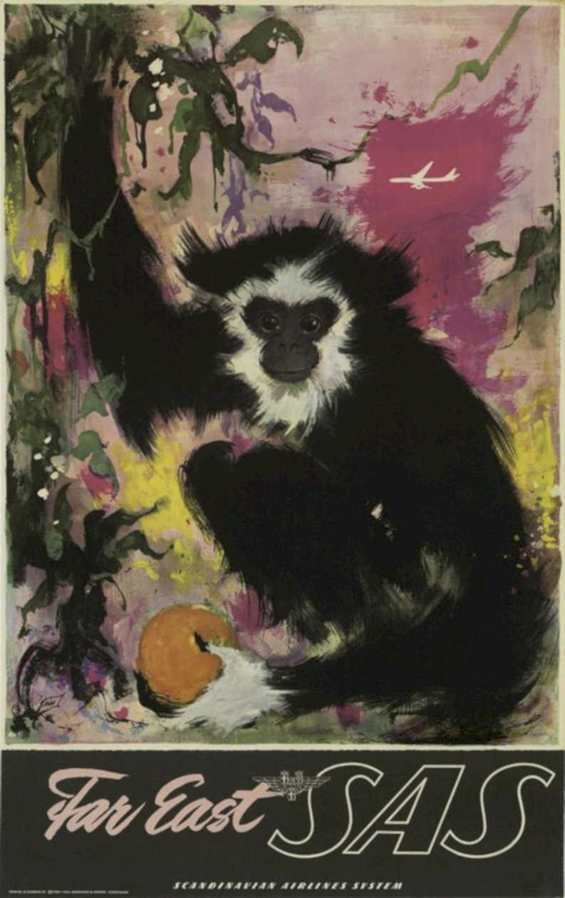 Sas Monkey Jungle Vintage Retro Advert Poster A4 Photo Print