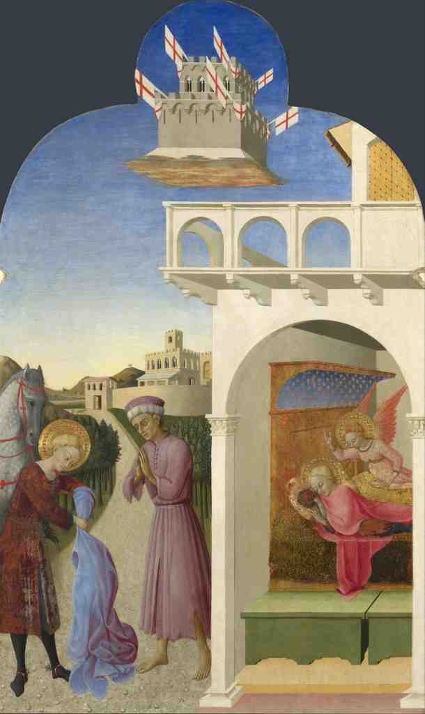 Sassetta Saint Francis and the Poor Knight, and Franciss Vision A4 Photo Print