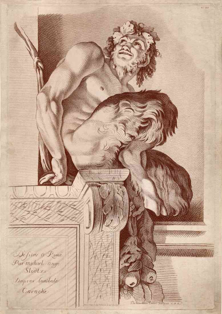 Satyr Sitting On A Ledge 18thc A4 Photo Print