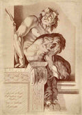 Satyr Sitting On A Ledge 18thc Vintage A4 Photo Print