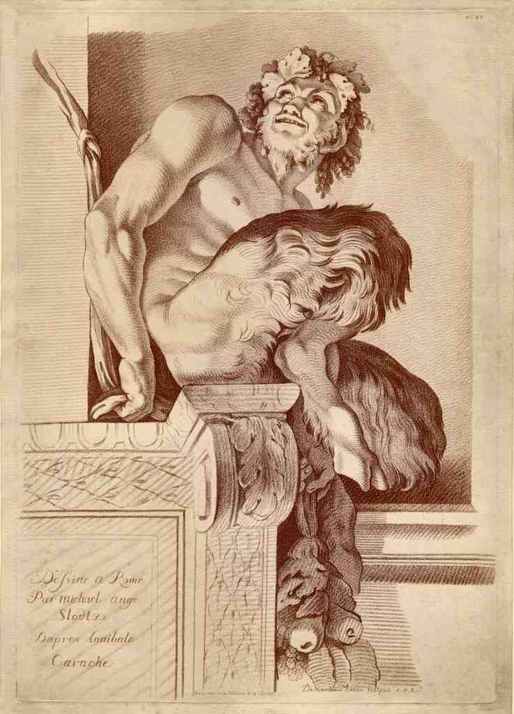 Satyr Sitting On A Ledge 18thc Vintage A4 Photo Print
