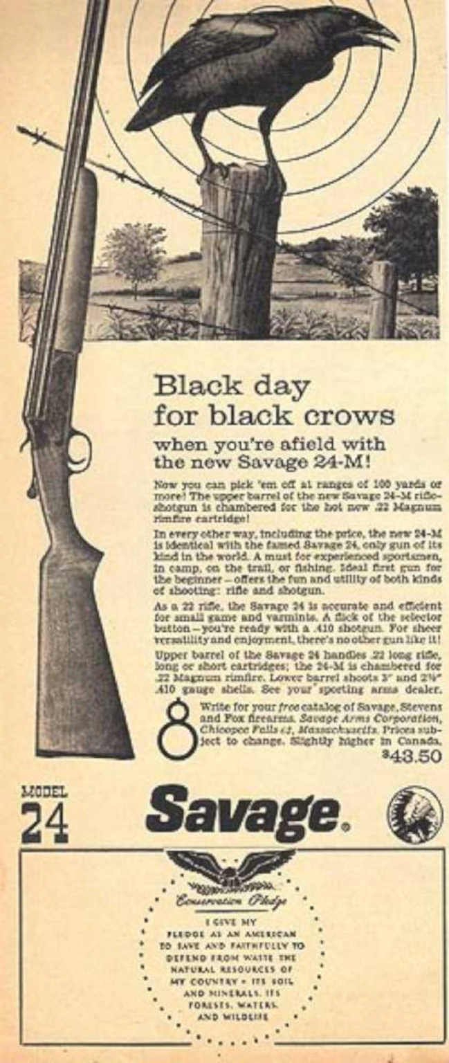 Savage 24m Rifle Vintage Retro Advert Ads A4 Photo Print