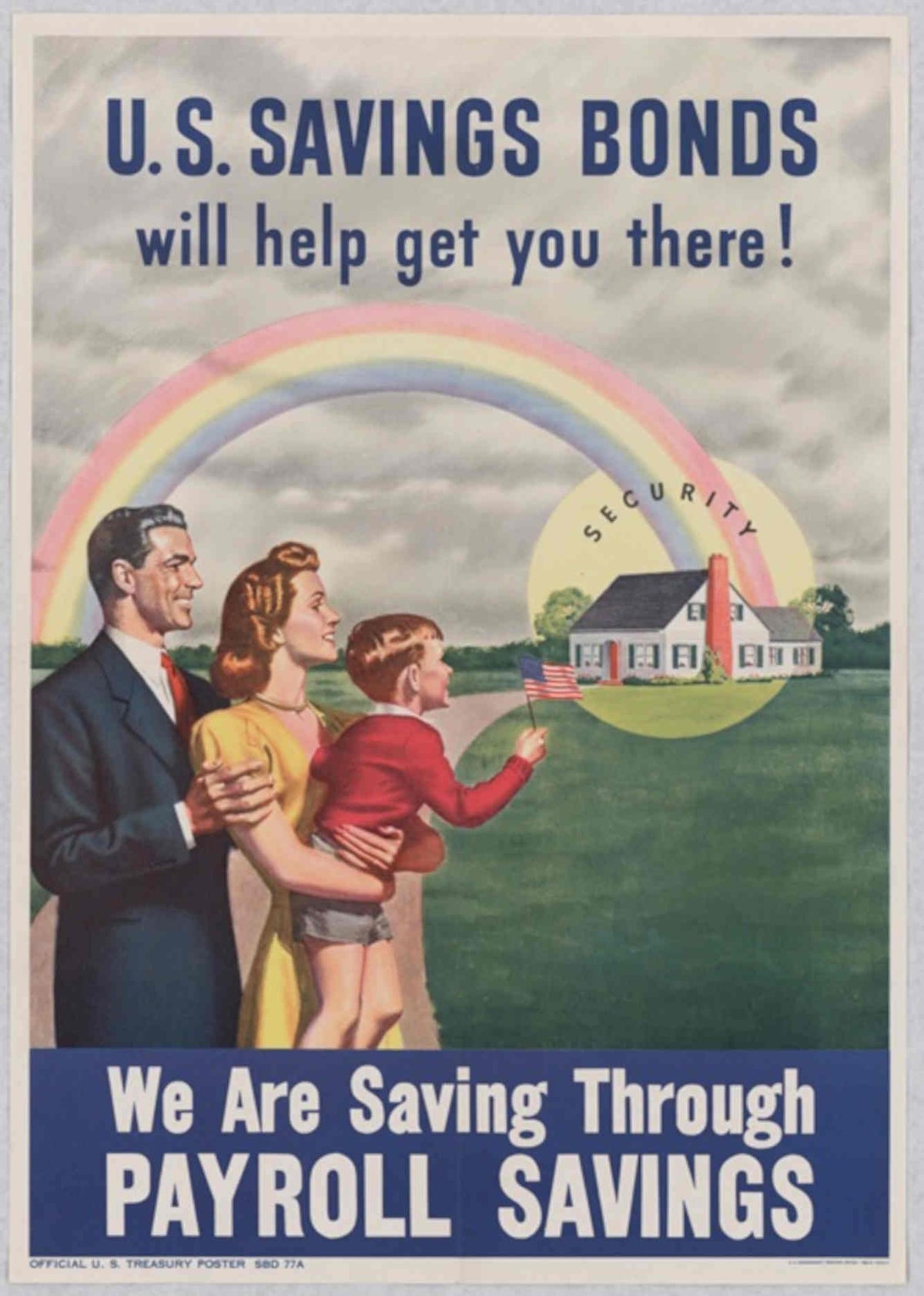 Savings Bonds Family American World War II Advert Poster