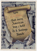 Savings Bonds Scroll American World War II Advert Poster