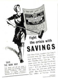 Savings Certificate Woman 1940s Vintage Retro Advert Poster