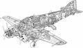 Savoia Marchetti SM79 Sparviero cutaway A4 Photo Print