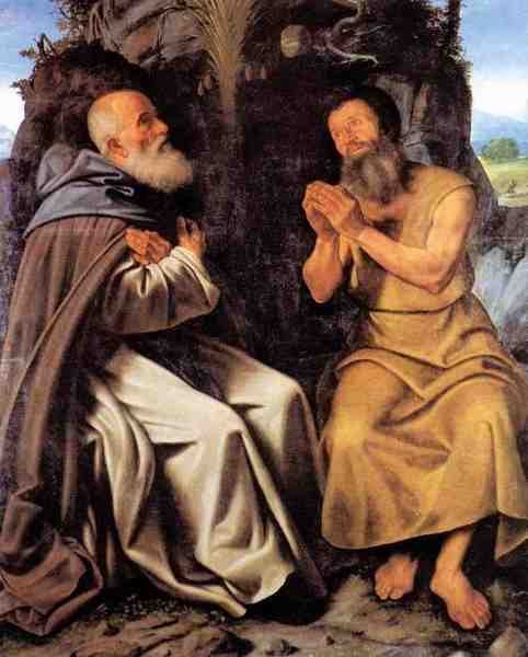 Savoldo Giovanni Girolamo St Anthony Abbot And St Paul 5 A4 Photo Print