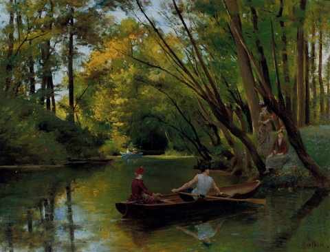 Scalbert Jules The Boatmen A4 Photo Print