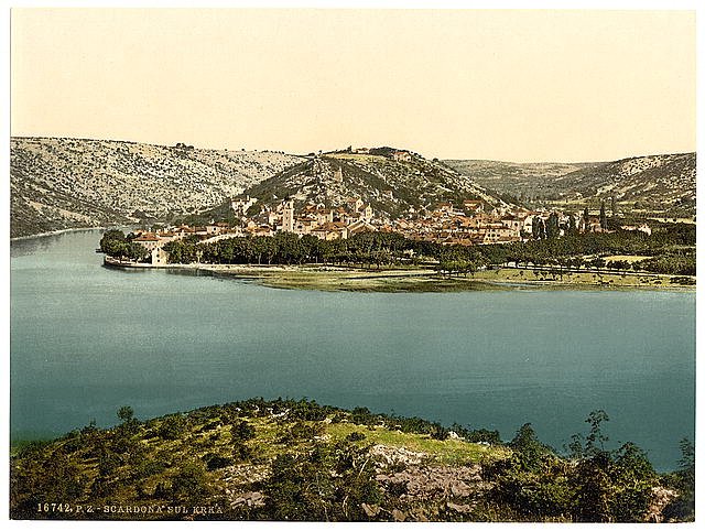 Scardona upon the Kerka Dalmatia Vintage A4 Photo Print
