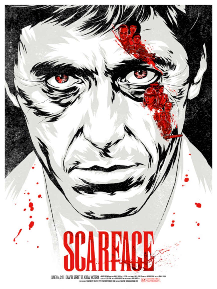 Scarface Tony Montana 1 Vintage Retro Advert Poster A4 Photo Print