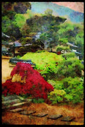 Scenic Japan 249011 Garden In Autumn, Nara Prefecture A4 Limited Edition Watercolour Print