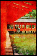 Scenic Japan 249018 Inside Itsukushima Jinja Shrine On Miyajima Island A4 Limited Edition Watercolour Print