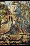 Scenic Japan 249022 Stone Buddha, Kyoto A4 Limited Edition Watercolour Print