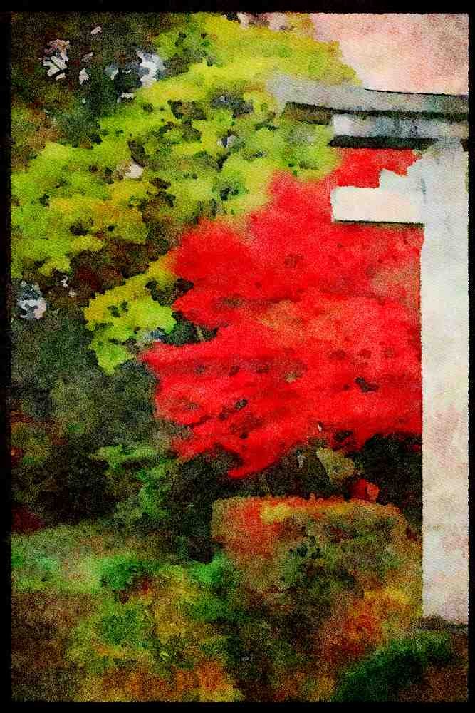Scenic Japan 249036 Shrine Entrance, Nara Prefecture A4 Limited Edition Watercolour Print