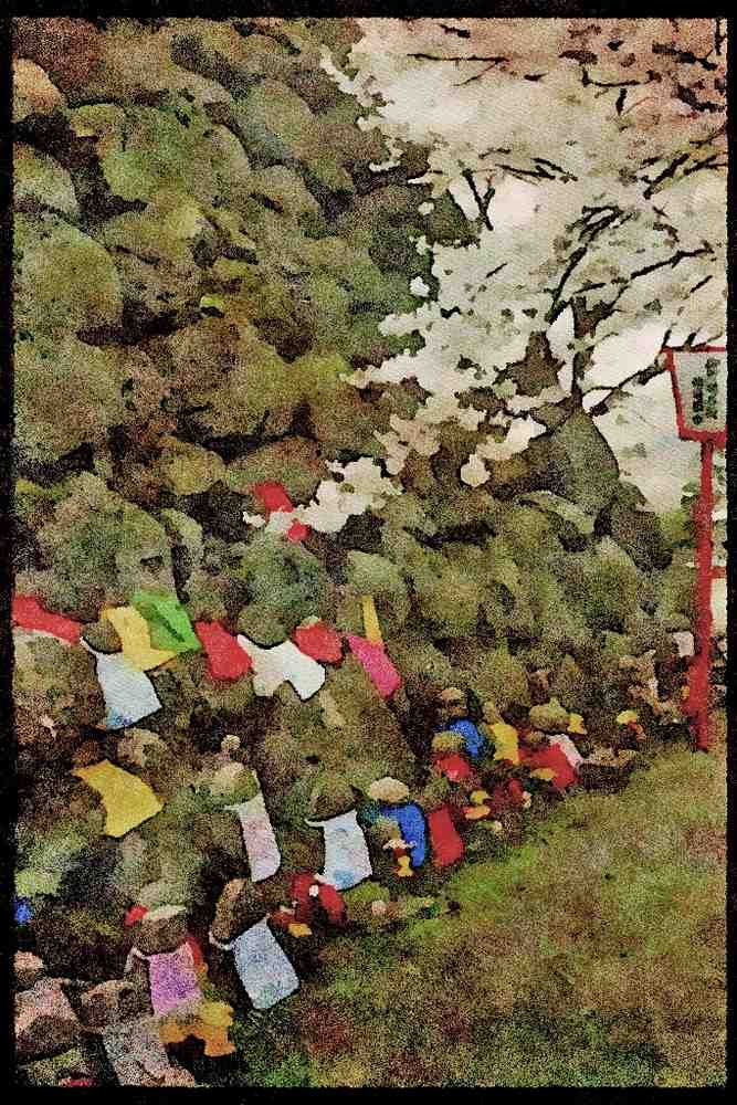 Scenic Japan 249049 Monuments To Children, Koriyama A4 Limited Edition Watercolour Print
