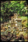 Scenic Japan 249051 Monuments On A Mountain Trail, Nara Prefecture A4 Limited Edition Watercolour Print
