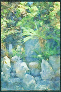 Scenic Japan 249054 Rock Garden On A Hillside, Nara Prefecture A4 Limited Edition Watercolour Print
