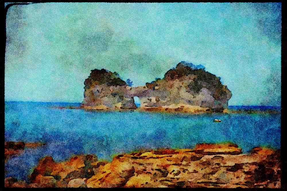 Scenic Japan 249061 Shirahama Bay, Wakayama Prefecture A4 Limited Edition Watercolour Print