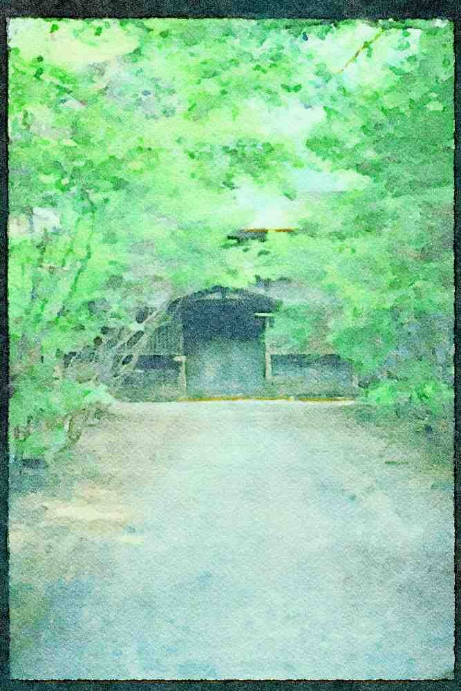 Scenic Japan 249072 Path To Samurai Houses, Kakunodate A4 Limited Edition Watercolour Print