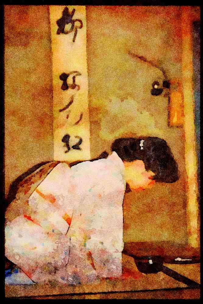 Scenic Japan 249097 The Tea Ceremony A4 Limited Edition Watercolour Print