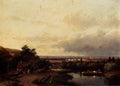 Schelfhout Andreas A Summer Landscape With A Ferry Art A4 Photo Print