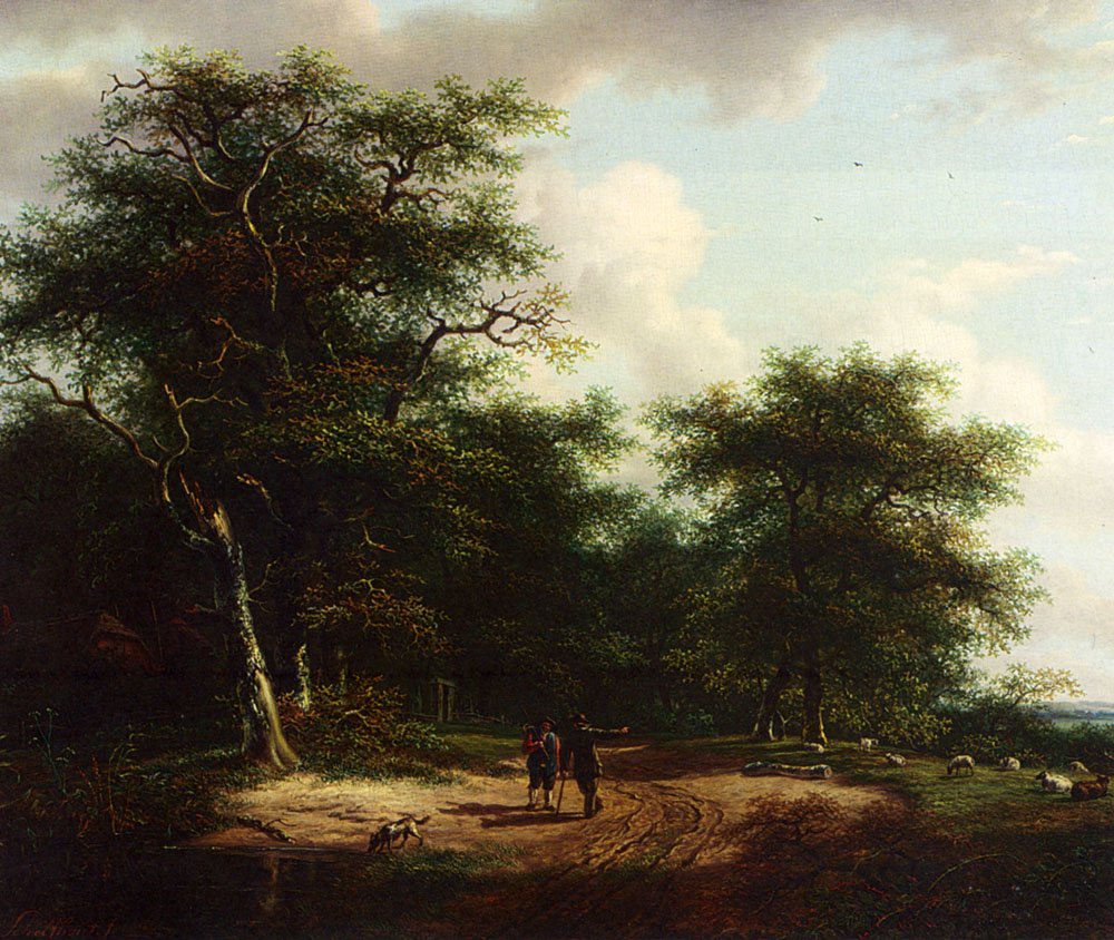 Schelfhout Andreas Two Figures In A Summer Landscape Art A4 Photo Print