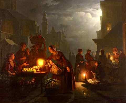 Schendel Petrus van The Candlelit Market A4 Photo Print