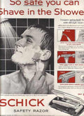 Schick Shaving Shower Vintage Retro Advert Ads A4 Photo Print