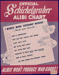 Schickelgruber Alibi Chart Vintage Retro Advert Poster A4 Photo Print