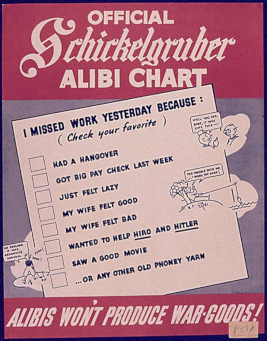 Schickelgruber Alibi Chart Vintage Retro Advert Poster A4 Photo Print