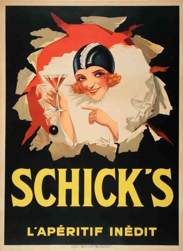 Schicks Lady 1920S Belgian Alcohol Aperetif Vintage Advert A4 Photo Print