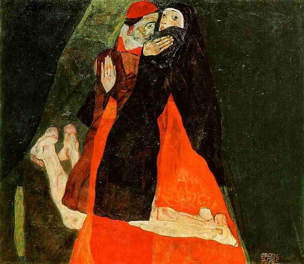 Schiele Egon 1890 1918 Cardinal & Nun 1912 A4 Photo Print