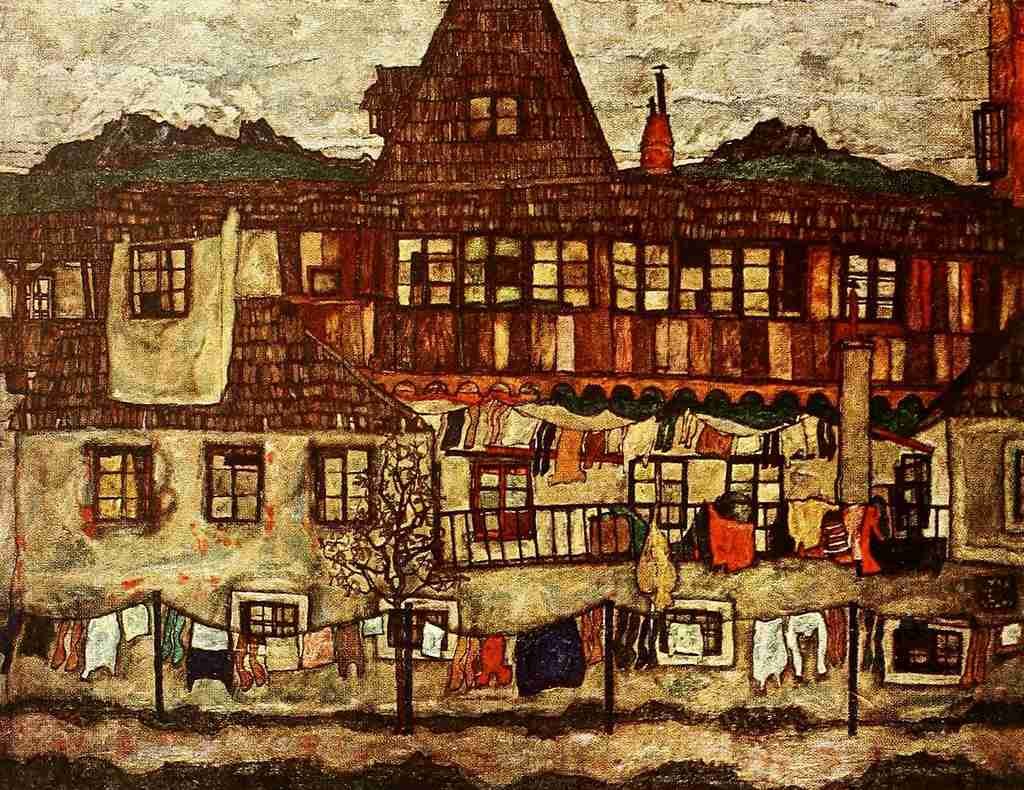 Schiele Egon 1890 1918 Houses with Drying Laundry 1917 A4 Photo Print