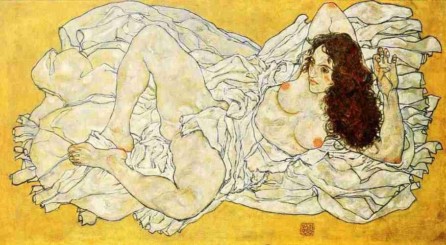 Schiele Egon 1890 1918 Reclining Woman II 1917 A4 Photo Print