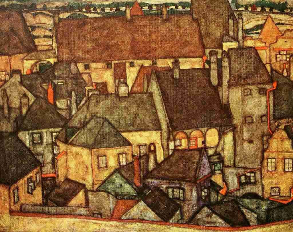 Schiele Egon 1890 1918 Yellow City 1914 A4 Photo Print