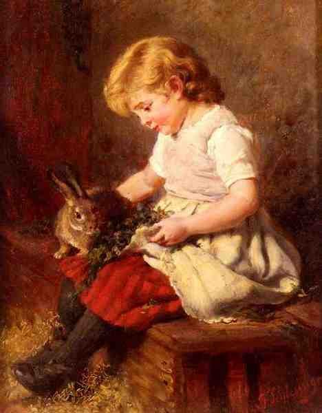 Schlesinger Felix The Pet Rabbit A4 Photo Print