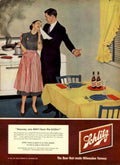 Schlitz Beer Table 1940s Vintage Retro Advert Poster