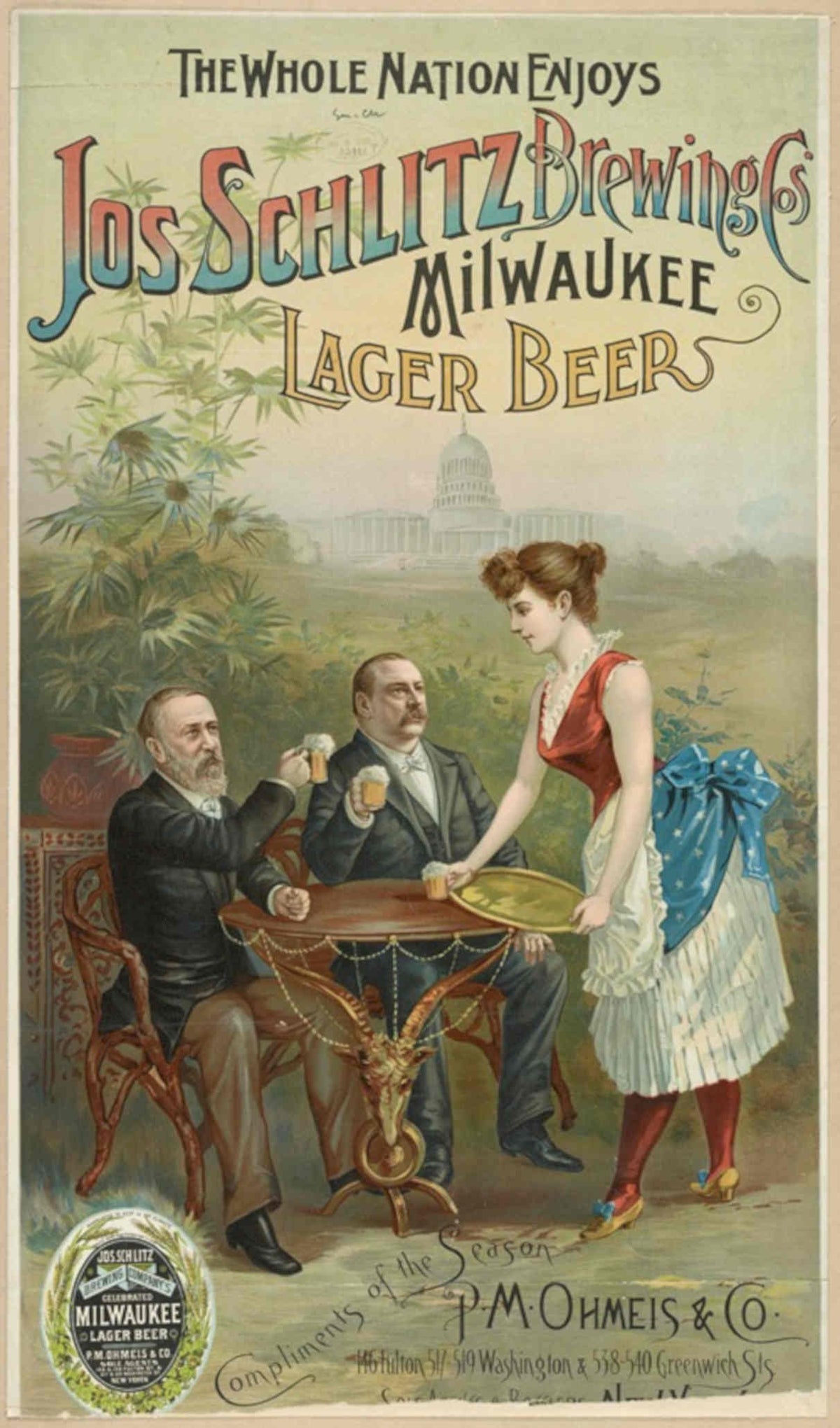 Schlitz Capitol Men Vintage Retro Advert Poster