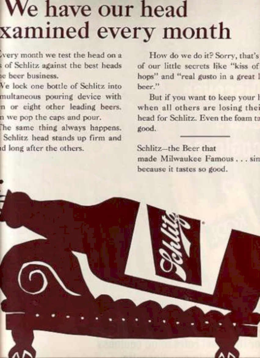 Schlitz Mahogany Bar Vintage Retro Advert Ads A4 Photo Print