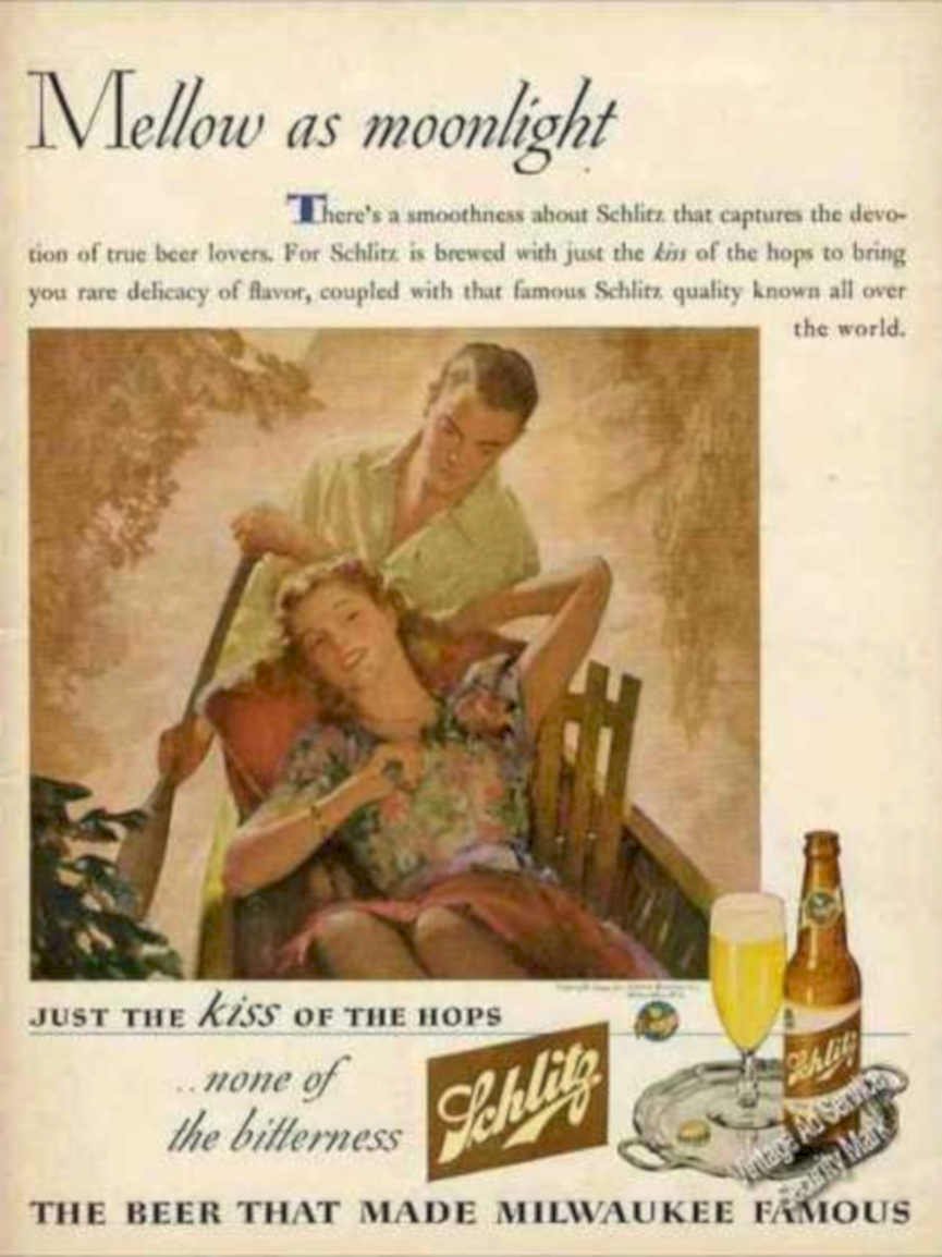 Schlitz Moonlight Hops Vintage Retro Advert Ads A4 Photo Print