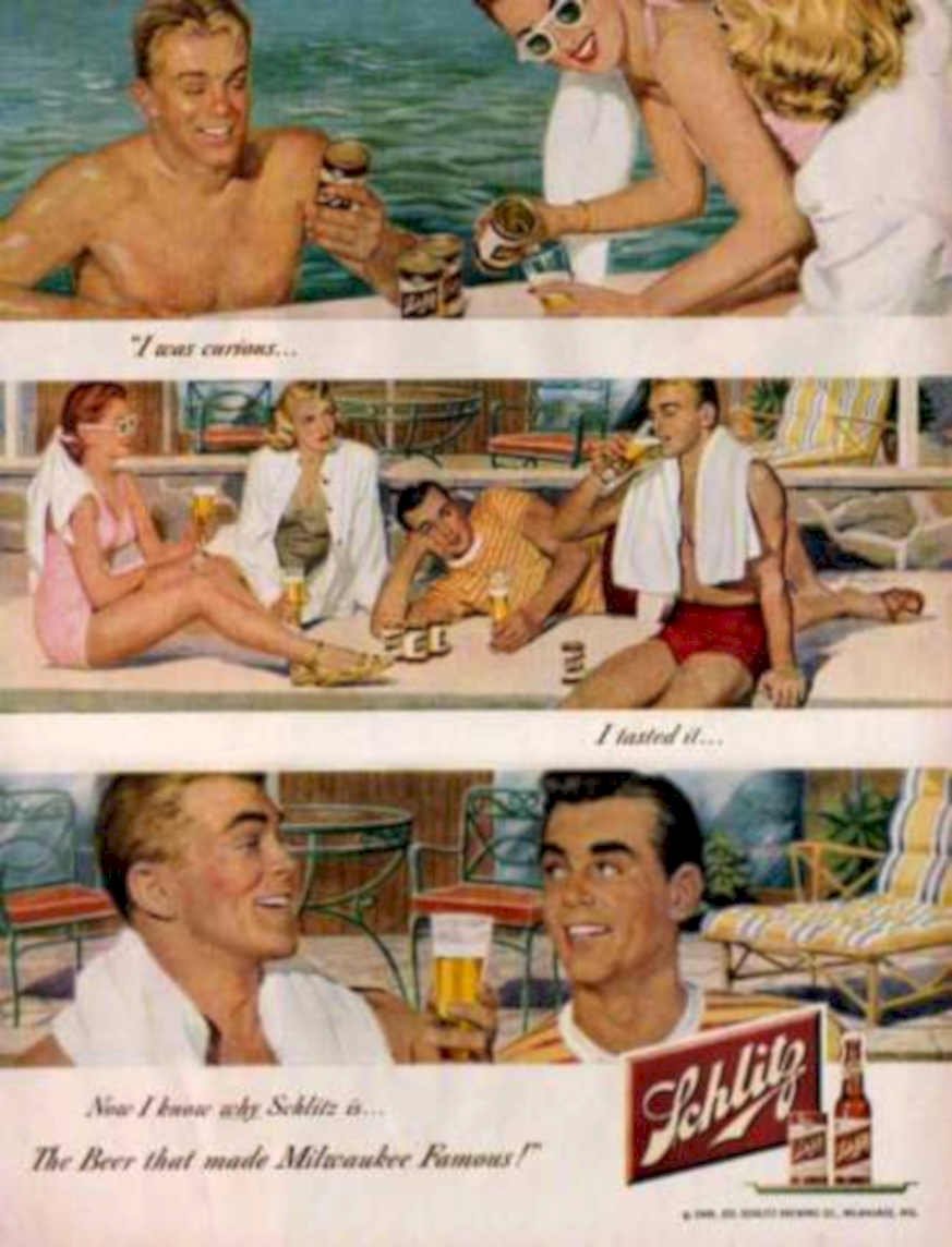 Schlitz Pool Beer Vintage Retro Advert Ads A4 Photo Print