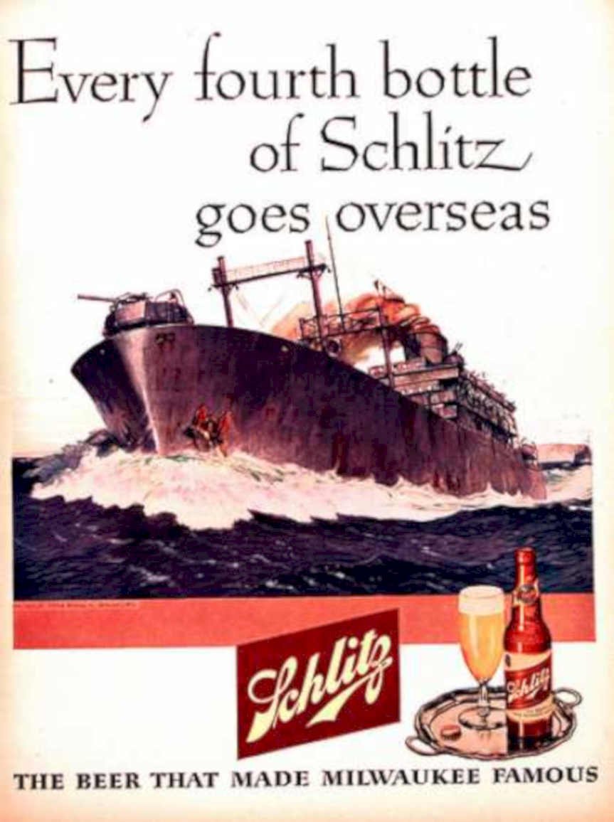 Schlitz Ship Sea Vintage Retro Advert Ads A4 Photo Print