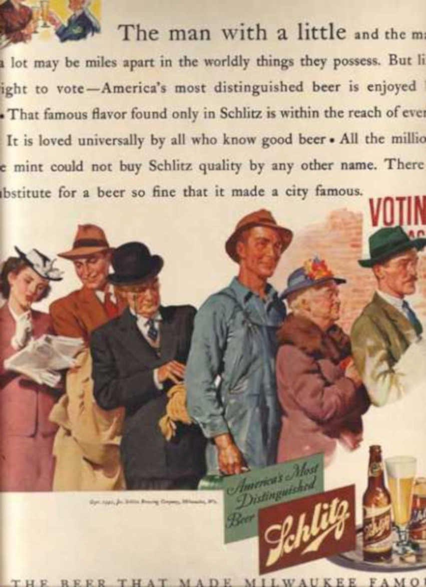 Schlitz Vote 1930s Vintage Retro Advert Ads A4 Photo Print