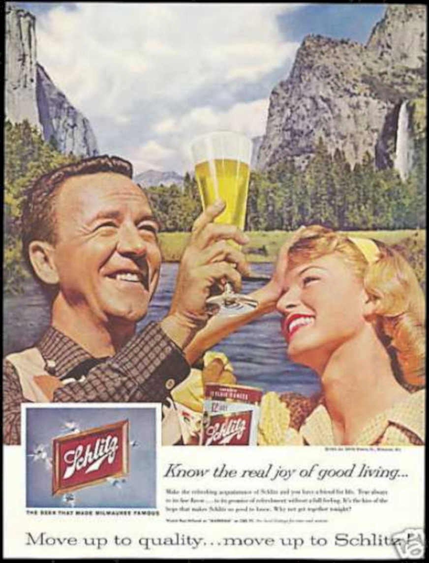 Schlitz Yosemite Beer Vintage Retro Advert Ads A4 Photo Print