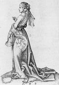 Schongauer Martin The First Foolish Virgin  A4 Photo Print