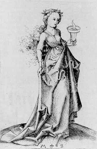 Schongauer Martin The Second Wise Virgin  A4 Photo Print