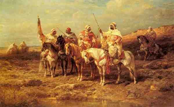 Schreyer Adolf Arab Horseman By A Watering Hole A4 Photo Print