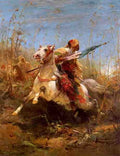 Schreyer Adolf Arab Warrior Leading A Charge A4 Photo Print