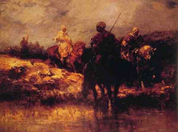 Schreyer Adolf Arabs On Horseback A4 Photo Print